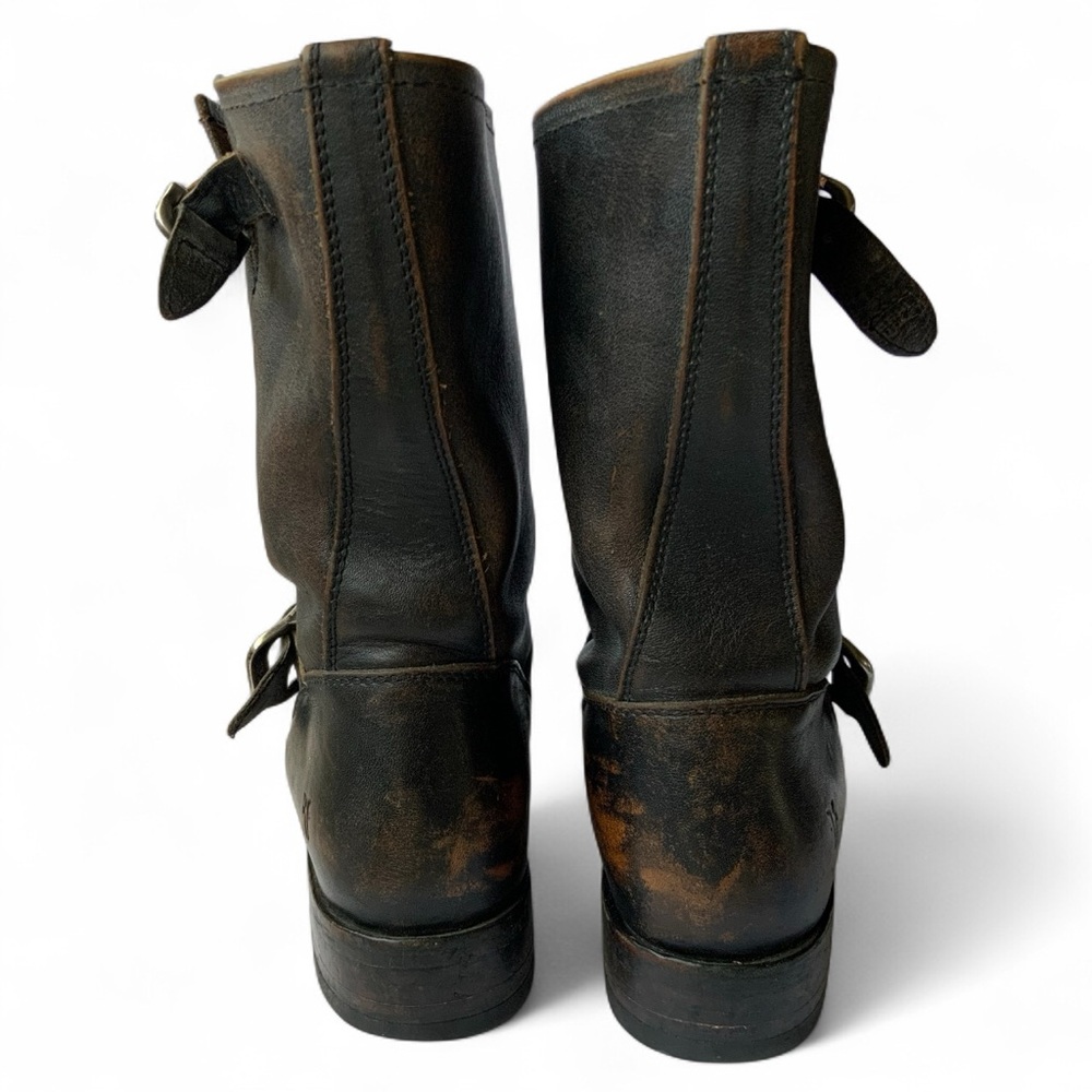 Frye Leather Boots Distressed Black Size 5B - Picture 3 of 6